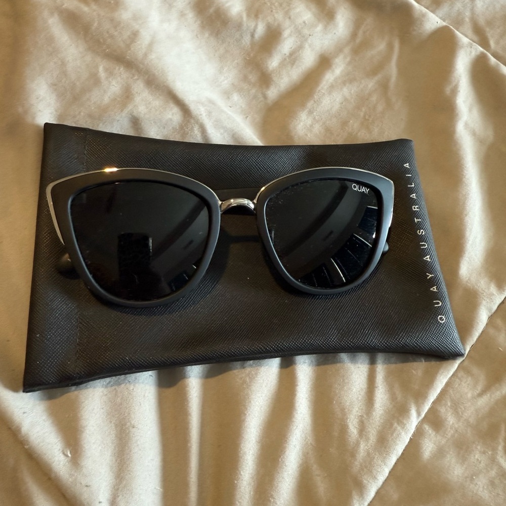 Quay Australia Black Cat-Eye Sunglasses